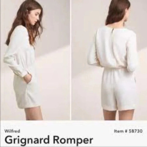 Aritzia Wilfred Black Grignard Romper Long Sleeve Scoop Neck Playsuit XS - Picture 4 of 14